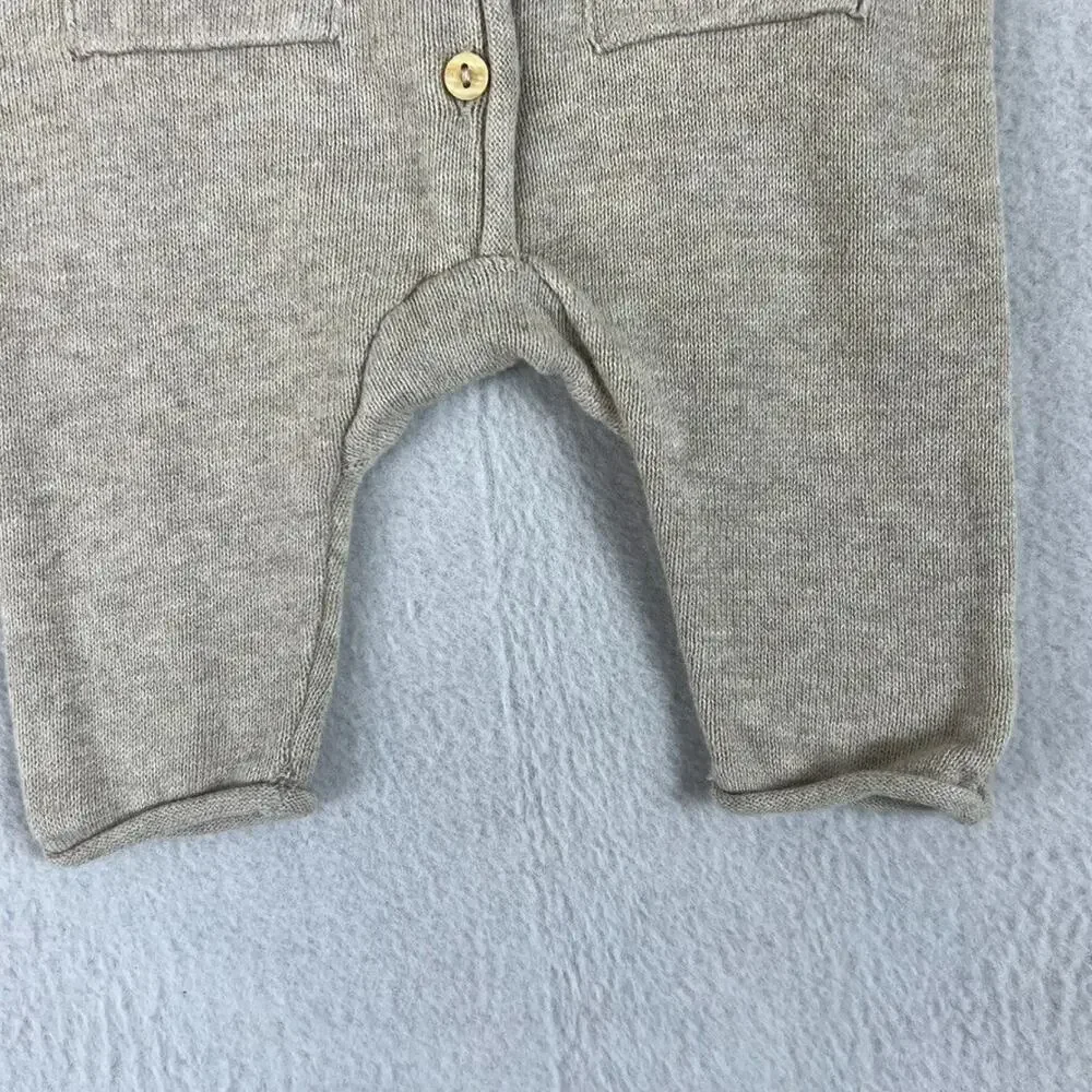 H&M Romper Jumpsuit Baby PM Gray Rib-knit 100% Organic Cotton